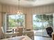 Bright dining room with lake views and sliding glass doors to the patio at 7540 Lake Marsha Dr, Orlando, FL 32819