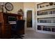 Well-lit office with built-in bookshelves and a classic wooden desk at 859 Morning Star Dr, Lakeland, FL 33810