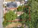 Aerial view outlining the property with mature trees at 1314 S Mellonville Ave, Sanford, FL 32771