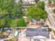 Aerial shot of property featuring a backyard pool, mature trees, and plenty of space at 1314 S Mellonville Ave, Sanford, FL 32771