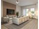 Cozy living room with accent wall, modern furnishings, and ample natural light at 17380 Sw 36Th Ave Rd, Ocala, FL 34473