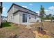 Backyard featuring a small patio, new plantings, and privacy fence at 1801 Archer Dr, Minneola, FL 34715