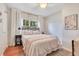 A comfortable bedroom showcasing a queen-size bed with decorative pillows and a cozy throw blanket at 1845 Delaney Ave, Orlando, FL 32806