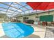 Beautiful backyard pool with outdoor seating and lush landscaping at 1993 Excalibur Dr, Orlando, FL 32822