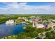 Breathtaking aerial view of the community, showing its lake, homes, and lush landscaping at 312 Grand Bay Ln, Celebration, FL 34747