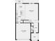 Layout of the house, featuring the garage, kitchen, dining, living room, and half bath at 5657 Loggia Ln, Kissimmee, FL 34758