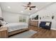 Primary bedroom featuring ceiling fan, recessed lights and a glass door to the backyard at 694 Tuscora Dr, Winter Springs, FL 32708