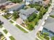 Aerial view of property, showcasing landscaping, the two-car garage, and neighborhood amenities at 8263 Bellow St, Orlando, FL 32827