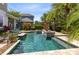 Beautiful backyard pool and patio surrounded by lush landscaping, perfect for outdoor entertaining at 8263 Bellow St, Orlando, FL 32827