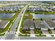Stunning aerial view of a Primary-planned community featuring numerous homes, serene ponds, and lush green spaces at 13807 Tybee Beach Ln, Orlando, FL 32827