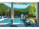 Relaxing backyard space featuring a built-in grill, shade sail, and privacy landscaping at 1624 E Livingston St, Orlando, FL 32803
