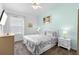 Airy bedroom with a bright teal accent wall and soft natural light at 2263 Wyndham Palms Way, Kissimmee, FL 34747