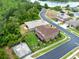 A high-angle view of a cozy home backing up to a private lake at 613 Crownclover Ave, Orlando, FL 32828