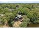 An aerial view of a lakefront house surrounded by lush green trees and greenery at 613 Lake Ave, Altamonte Springs, FL 32701