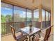 Relaxing screened-in patio with seating area offers a view of the lush green surroundings at 9061 Treasure Trove Ln # 403, Kissimmee, FL 34747