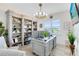Inviting home office with custom built-ins, a modern desk, and ample natural light at 9877 Laurel Berry Dr, Orlando, FL 32827