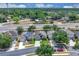 An aerial view shows single-Gathering homes with manicured lawns on a tree-lined street in a suburban neighborhood at 9931 Cypress Knee Cir, Orlando, FL 32825