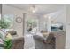Bright living area featuring sliding glass doors and an easy flow to outdoor living at 1041 Park Ridge Cir, Kissimmee, FL 34746