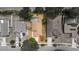Bird's eye view featuring the layout of a home with a private pool, surrounded by fenced backyard at 11113 Sylvan Pond Cir, Orlando, FL 32825