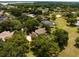 Bird's eye view of the property with mature trees, surrounding green space, and nearby neighborhood at 11335 Winston Willow Ct, Windermere, FL 34786