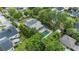 Aerial view of the home featuring a private pool, lush landscaping, and fenced backyard at 1207 W New Hampshire St, Orlando, FL 32804