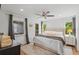 Bright bedroom with a ceiling fan, plush bed, and views of the outdoors through the large windows at 1207 W New Hampshire St, Orlando, FL 32804