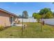 Well-maintained backyard with green lawn, garden area, and privacy fence, perfect for outdoor living at 1219 Blue Spring Ct, Ocoee, FL 34761