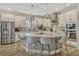 Spacious kitchen boasts a large island, white cabinets, modern lighting and stainless appliances at 13299 Serene Valley Dr, Clermont, FL 34711