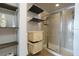 Shower with glass door and built in shelving at 155 S Court Ave # 1305, Orlando, FL 32801