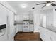 Bright, white kitchen with updated appliances, granite counters, and wood-look flooring at 17 W Nightingale St, Apopka, FL 32712