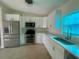 Modern kitchen with stainless steel appliances and white cabinets at 2514 Highlawn Ave, Sanford, FL 32773