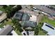 Aerial view of a large property with an in-ground pool, surrounded by lush greenery and a driveway with parked cars at 300 Broadview Ave, Altamonte Springs, FL 32701