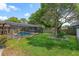 Expansive backyard featuring a screened-in pool area and well-maintained lawn, perfect for outdoor enjoyment at 413 Sandy Hill Dr, Longwood, FL 32779