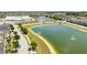 An aerial view of the community pond and surrounding neighborhood, showcasing the tranquil environment at 11957 Vermillion Ave, Windermere, FL 34786