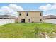 Spacious backyard featuring a well-maintained lawn and fenced perimeter, ideal for relaxation and play at 13054 Prairie Meadows Dr, Orlando, FL 32837