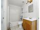 Hall bath features a shower and tub combo at 13054 Prairie Meadows Dr, Orlando, FL 32837
