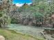 Backyard creek surrounded by a lush landscape at 185 Poinciana Ln, Deltona, FL 32738