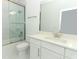 Bright bathroom features a shower over bath tub and single vanity at 4548 Dulwik Pl, Sanford, FL 32771