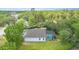 A serene aerial view of a house with a screened-in pool and lush greenery providing privacy and tranquility at 5494 Glen Oak Pl, Sanford, FL 32771
