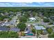Aerial view shows home location in established neighborhood with mature trees and landscaping at 1003 Hart Branch Dr, Oviedo, FL 32765