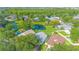 Beautiful aerial view showcases homes nestled amidst verdant trees near a serene pond at 13434 Mallard Cove Blvd, Orlando, FL 32837
