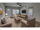 Bright and airy living room with a neutral color palette, ample seating, and modern decor at 136 Country Club Dr, Sanford, FL 32771