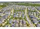Expansive aerial shot of a vibrant community with neat streets, well-maintained lawns, and diverse home styles at 13662 Behring Ave, Orlando, FL 32827