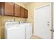 Laundry room with updated cabinets, and appliances for convenience at 15366 Sandfield Loop, Winter Garden, FL 34787