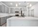 A well-appointed kitchen features gray cabinets, stainless steel appliances and quartz countertops at 16927 Sw 25Th Terrace Rd, Ocala, FL 34473