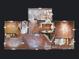 Detailed aerial floor plan of the home showing room dimensions at 1872 N Akron Dr, Deltona, FL 32738