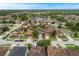 Aerial view of a residential neighborhood with tree-lined streets and a pond in the distance at 2806 Polson Dr, Kissimmee, FL 34758