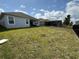 Fenced backyard with grassy area and views of a screened-in pool at 2926 Wordsmith Rd, Kissimmee, FL 34746