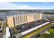 An aerial view of the condo with water and bridge views at 3606 S Peninsula Dr # 707, Port Orange, FL 32127