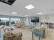 Community clubhouse with sofas, chairs, TV, and bookcase; perfect for socializing at 3606 S Peninsula Dr # 707, Port Orange, FL 32127